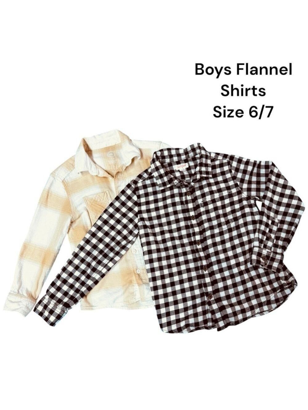 Boys Cat & Jack Wonder Nation Flannel Shirt Size 6 7